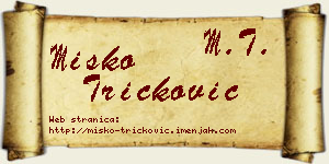 Miško Tričković vizit kartica
